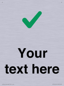 Custom plain background, green tick sign